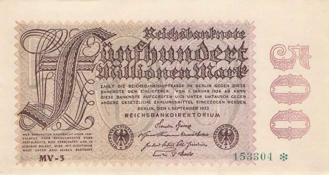 500 Millionen Mark 1923 ro.109d MV